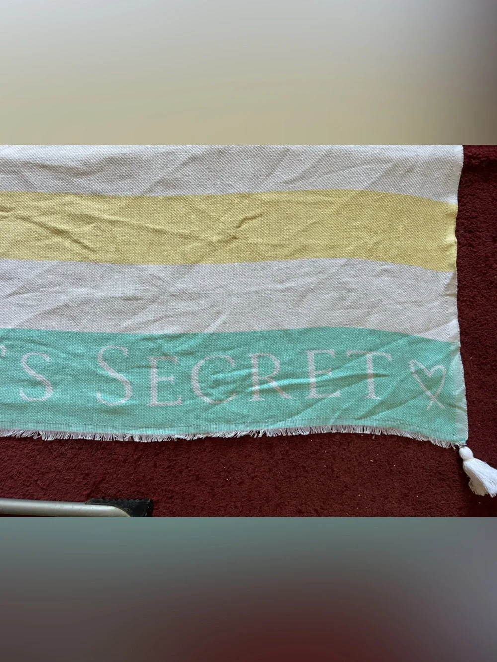 Victoria’s Secret Striped Beach Blanket with Tassels